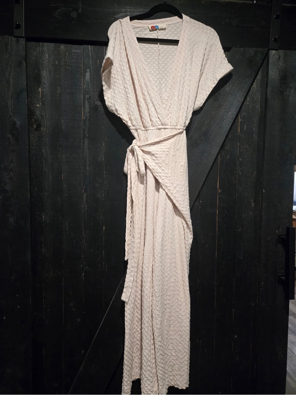 Free People FP Beach Textured Coverup Wrap Dress Cream Size Small